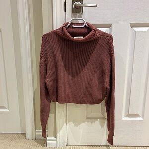 Wilfred Wine Cropped Turtleneck Sweater